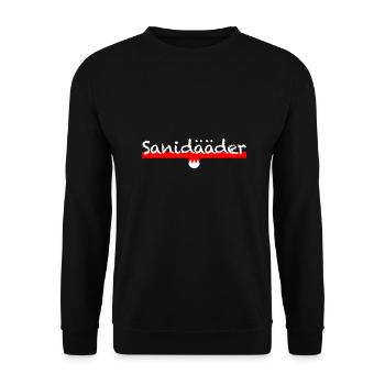 Fränkisches Shirt Sanitäter - Unisex Pullover - Schwarz - Vorne - Alina (178cm) & Michal (187cm)