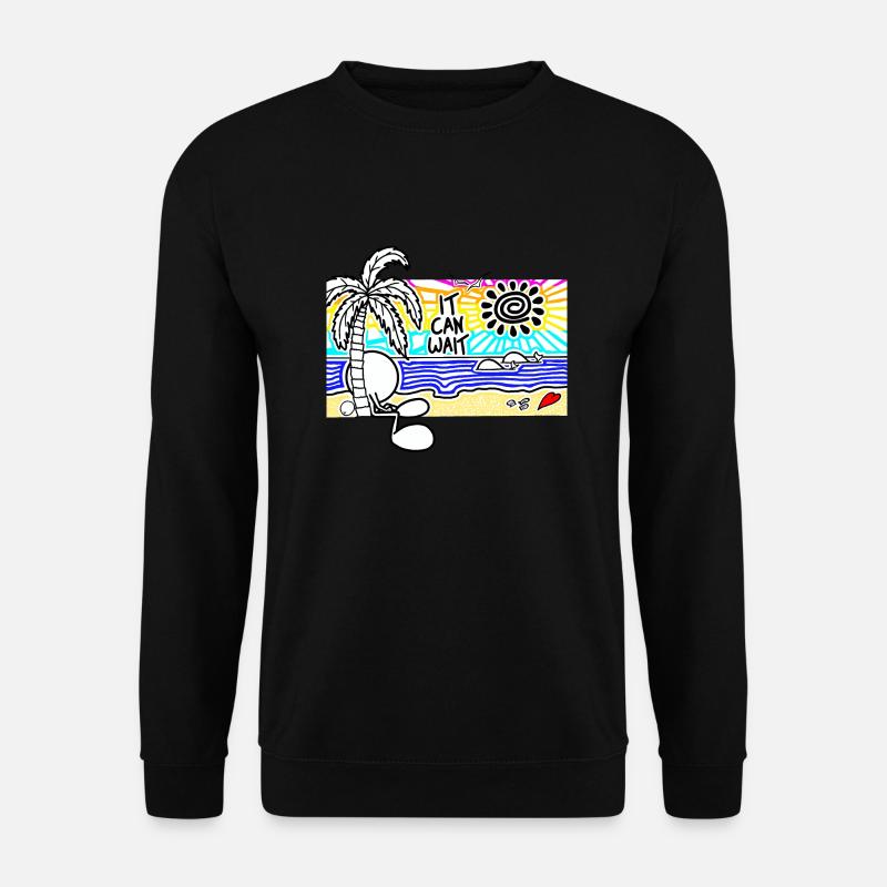 It Can Wait Sunset Doodle - Unisex Pullover - Schwarz