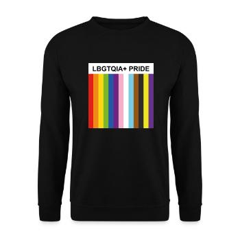 Pride Month LBGTQIA Inclusive Rainbow Flag - Unisex Sweatshirt - black - Front - Alina (178cm) & Michal (187cm)