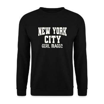 New York City GIRL Magic: New York City Girl Top - Unisex Sweatshirt - black - Front - Alina (178cm) & Michal (187cm)