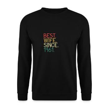 Best Wife Since 1961 - Anniversary Gift - Unisex Sweatshirt - black - Front - Alina (178cm) & Michal (187cm)