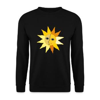 Sun Rays Moon Face Moment Happiness hygge - Unisex Sweatshirt - black - Front - Alina (178cm) & Michal (187cm)