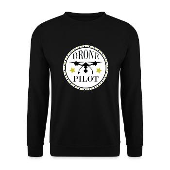 Drohnen Pilot - Drohnenflieger 1 mit Sternchen - Unisex Pullover - Schwarz - Vorne - Alina (178cm) & Michal (187cm)