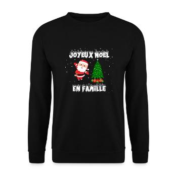Joyeux Noel en Famille - Sweat-shirt Unisexe - noir - Devant - Alina (178cm) & Michal (187cm)