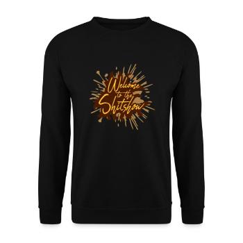 Scheiße Welcome Shitshow - Unisex Pullover - Schwarz - Vorne - Alina (178cm) & Michal (187cm)