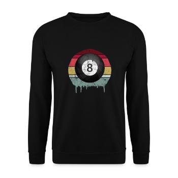 Billiard 8-Ball Retro - Unisex Pullover - Schwarz - Vorne - Alina (178cm) & Michal (187cm)