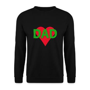 Dad with a red heart - Unisex Sweatshirt - black - Front - Alina (178cm) & Michal (187cm)