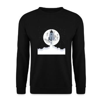 Graue Rakete hebt ab - Unisex Pullover - Schwarz - Vorne - Alina (178cm) & Michal (187cm)
