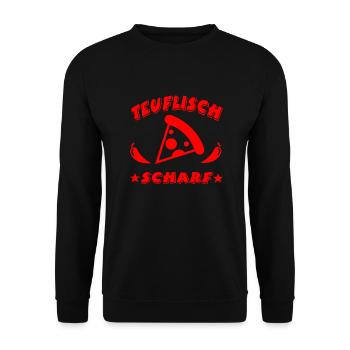 Pizza - Unisex Pullover - Schwarz - Vorne - Alina (178cm) & Michal (187cm)