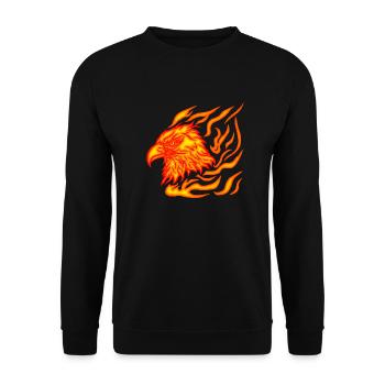 tête de phénix fraîche et brûlante avec des flammes - Sweat-shirt Unisexe - noir - Devant - Alina (178cm) & Michal (187cm)