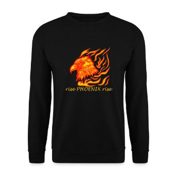 tête de phénix cool et brûlante disant Rise Phoenix - Sweat-shirt Unisexe - noir - Devant - Alina (178cm) & Michal (187cm)