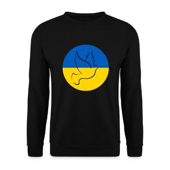 Friedenstaube Ukraine Peace - Unisex Pullover - Schwarz - Vorne - Alina (178cm) & Michal (187cm)