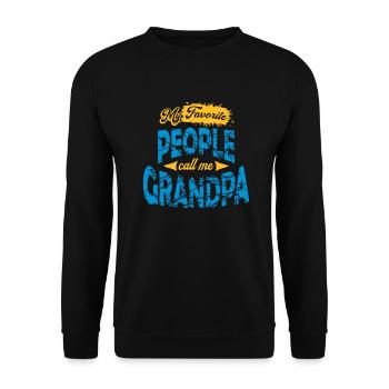 People Call Me Grandpa - Unisex Sweatshirt - black - Front - Alina (178cm) & Michal (187cm)