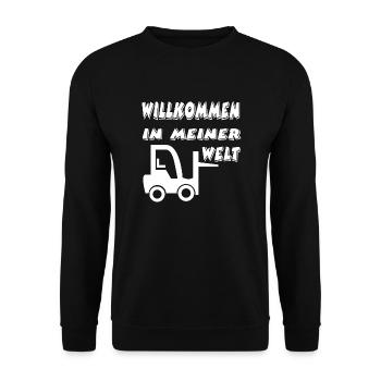 Gabelstapler - Unisex Pullover - Schwarz - Vorne - Alina (178cm) & Michal (187cm)