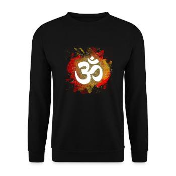 om signe or feu éléments amour mantra - Sweat-shirt Unisexe - noir - Devant - Alina (178cm) & Michal (187cm)