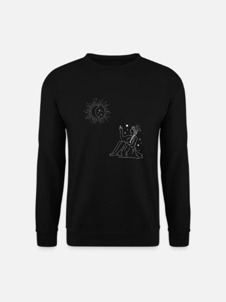 Sonne Mond Sterne Frau - Unisex Pullover - Schwarz