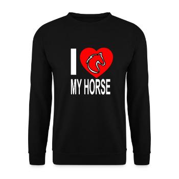 Cheval - Sweat-shirt Unisexe - noir - Devant - Alina (178cm) & Michal (187cm)