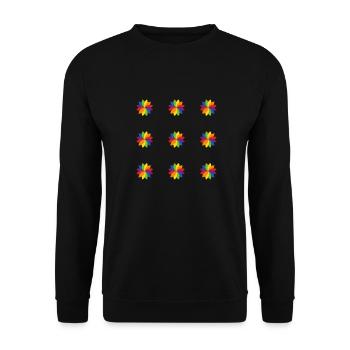 Bright Rainbow Flower Pattern - Unisex Sweatshirt - black - Front - Alina (178cm) & Michal (187cm)