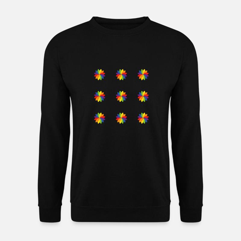 Bright Rainbow Flower Pattern - Unisex Sweatshirt - black