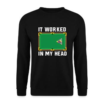 Es funktionierte in meinem Kopf Pool Billard Snooker - Unisex Pullover - Schwarz - Vorne - Alina (178cm) & Michal (187cm)