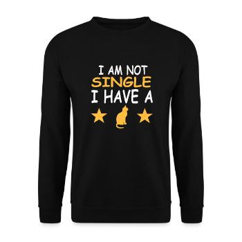 Cat - Unisex Sweatshirt - black - Front - Alina (178cm) & Michal (187cm)