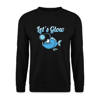 Let's Glow It's My Birthday Marine Biology Ocean - Unisex Pullover - Schwarz - Vorne - Alina (178cm) & Michal (187cm)