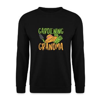 Gardening Grandma - Unisex Pullover - Schwarz - Vorne - Alina (178cm) & Michal (187cm)