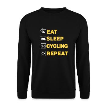 Eat Sleep Cycling Repeat Funny Cycling Designs - Unisex Sweatshirt - black - Front - Alina (178cm) & Michal (187cm)