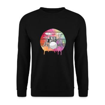 Drummer Schlagzeuger - Unisex Sweatshirt - black - Front - Alina (178cm) & Michal (187cm)