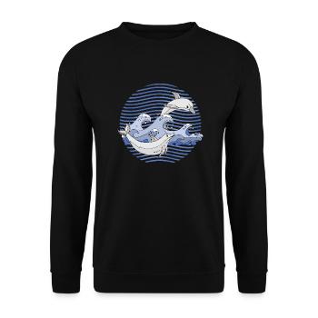 Delphine - Unisex Pullover - Schwarz - Vorne - Alina (178cm) & Michal (187cm)