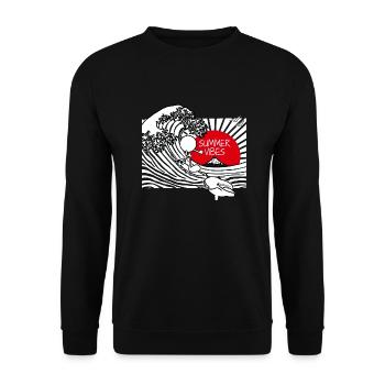 Summer Vibes Doddle - Unisex Sweatshirt - black - Front - Alina (178cm) & Michal (187cm)