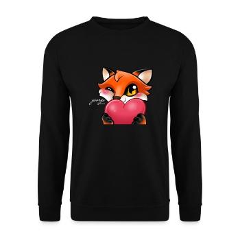 Heart Fox for dark articles - Unisex Sweatshirt - black - Front - Alina (178cm) & Michal (187cm)