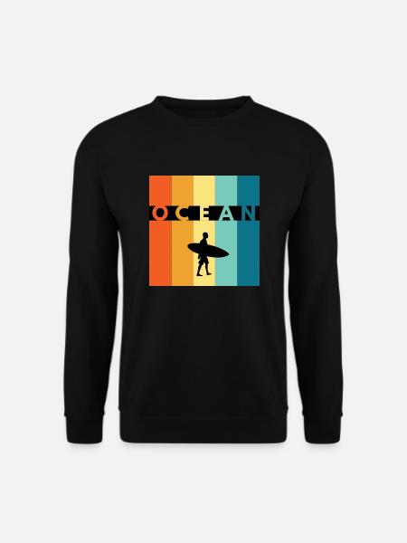 Surfen auf dem Meer - Unisex Pullover - Schwarz