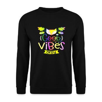 Think outside the box positive thoughts happy - Unisex Sweatshirt - black - Front - Alina (178cm) & Michal (187cm)