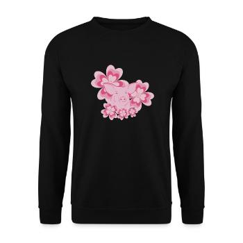 Cochon - Sweat-shirt Unisexe - noir - Devant - Alina (178cm) & Michal (187cm)