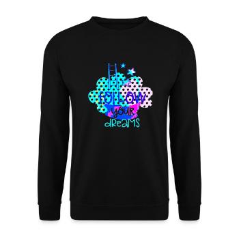 your dreams positive thoughts happy - Unisex Sweatshirt - black - Front - Alina (178cm) & Michal (187cm)