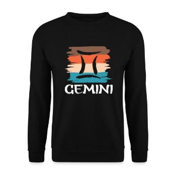 Gemini Twin Zodiac Sign Vintage Retro - Unisex Sweatshirt - black - Front - Alina (178cm) & Michal (187cm)