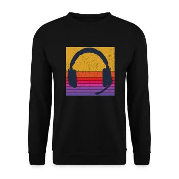 Jeu Écouter Gaming Gamer Cadeau Joueur Joueur - Sweat-shirt Unisexe - noir - Devant - Alina (178cm) & Michal (187cm)