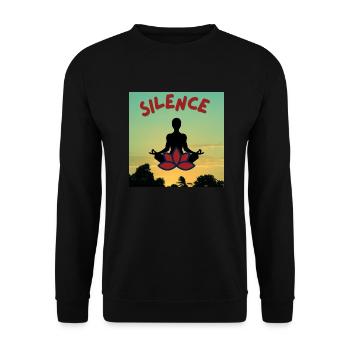 Stille Meditation - Unisex Pullover - Schwarz - Vorne - Alina (178cm) & Michal (187cm)