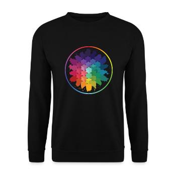 Isometric cubes in a colored circle - Sweat-shirt Unisexe - noir - Devant - Alina (178cm) & Michal (187cm)