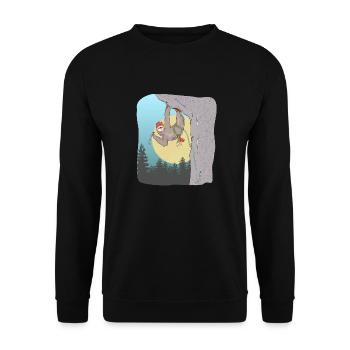 Escalade paresseuse Faultier-Klettern - Sweat-shirt Unisexe - noir - Devant - Alina (178cm) & Michal (187cm)