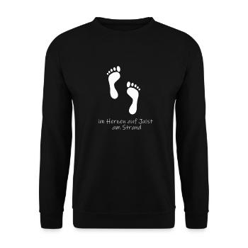 Im Herzen auf Juist w - Unisex Pullover - Schwarz - Vorne - Alina (178cm) & Michal (187cm)