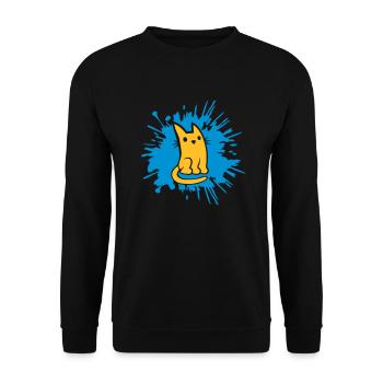 Gouttes de couleur blobs chat bande dessinée - Sweat-shirt Unisexe - noir - Devant - Alina (178cm) & Michal (187cm)