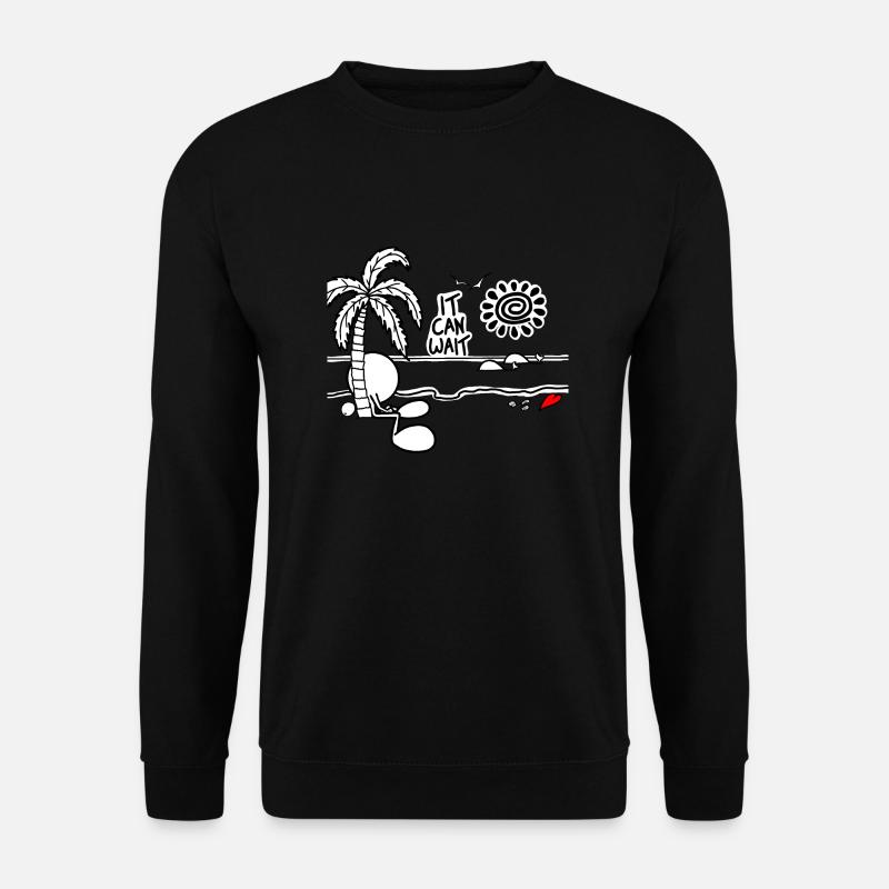 It Can Wait Plain Doodle - Unisex Pullover - Schwarz