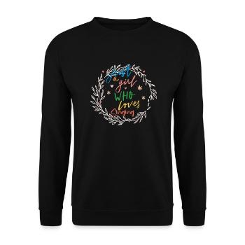 Just A Girl Who Loves Singing - Unisex Pullover - Schwarz - Vorne - Alina (178cm) & Michal (187cm)