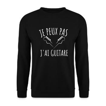je peux pas j'ai guitare - Sweat-shirt Unisexe - noir - Devant - Alina (178cm) & Michal (187cm)
