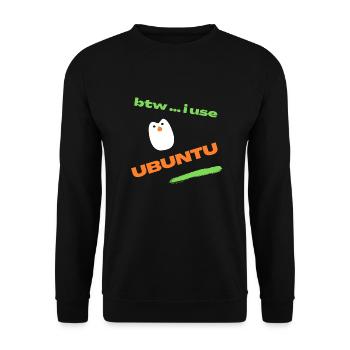 J’utilise Ubuntu - Sweat-shirt Unisexe - noir - Devant - Alina (178cm) & Michal (187cm)