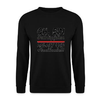 oh ein fettnäpfchen anlauf und arschbombe - Unisex Pullover - Schwarz - Vorne - Alina (178cm) & Michal (187cm)