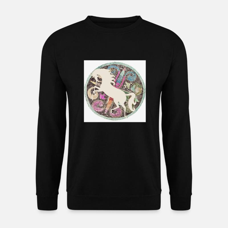 Cheval mosaïque blanc - Sweat-shirt Unisexe - noir