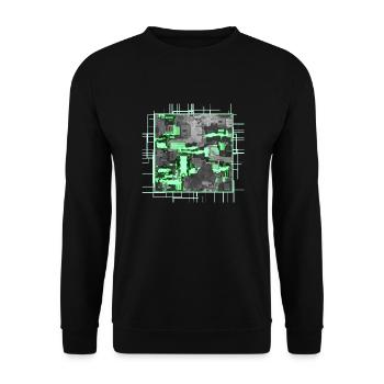 Green Stylized Motherboard - Unisex Sweatshirt - black - Front - Alina (178cm) & Michal (187cm)